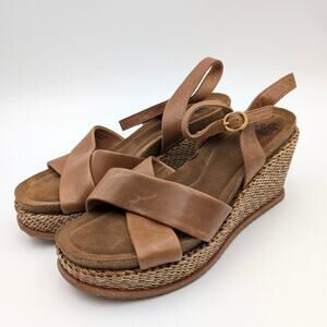 Sofft Diana Espadrille Platform Wedge Sandal Women's Sand Size US8.5M EU39